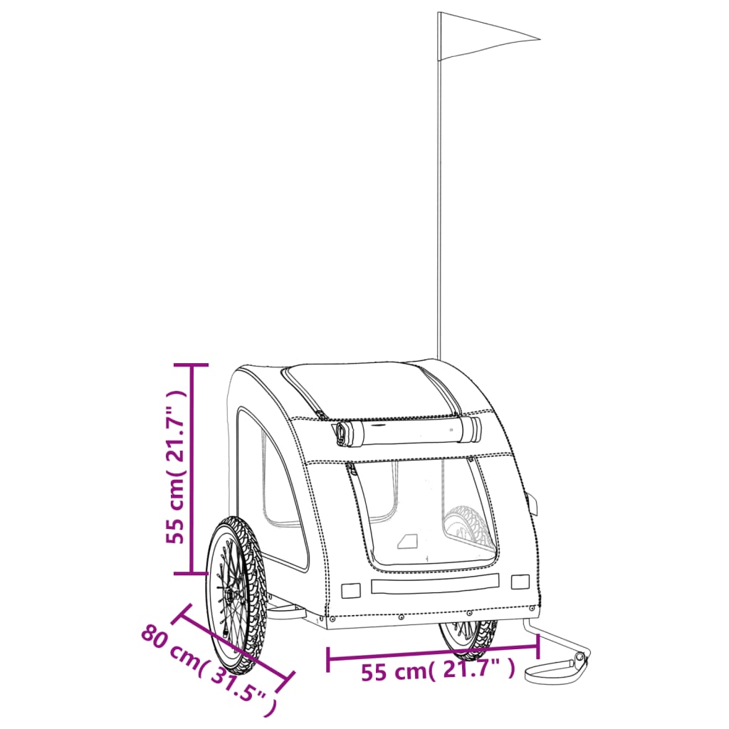 vidaXL Hondenfietstrailer oxford stof en ijzer zwart