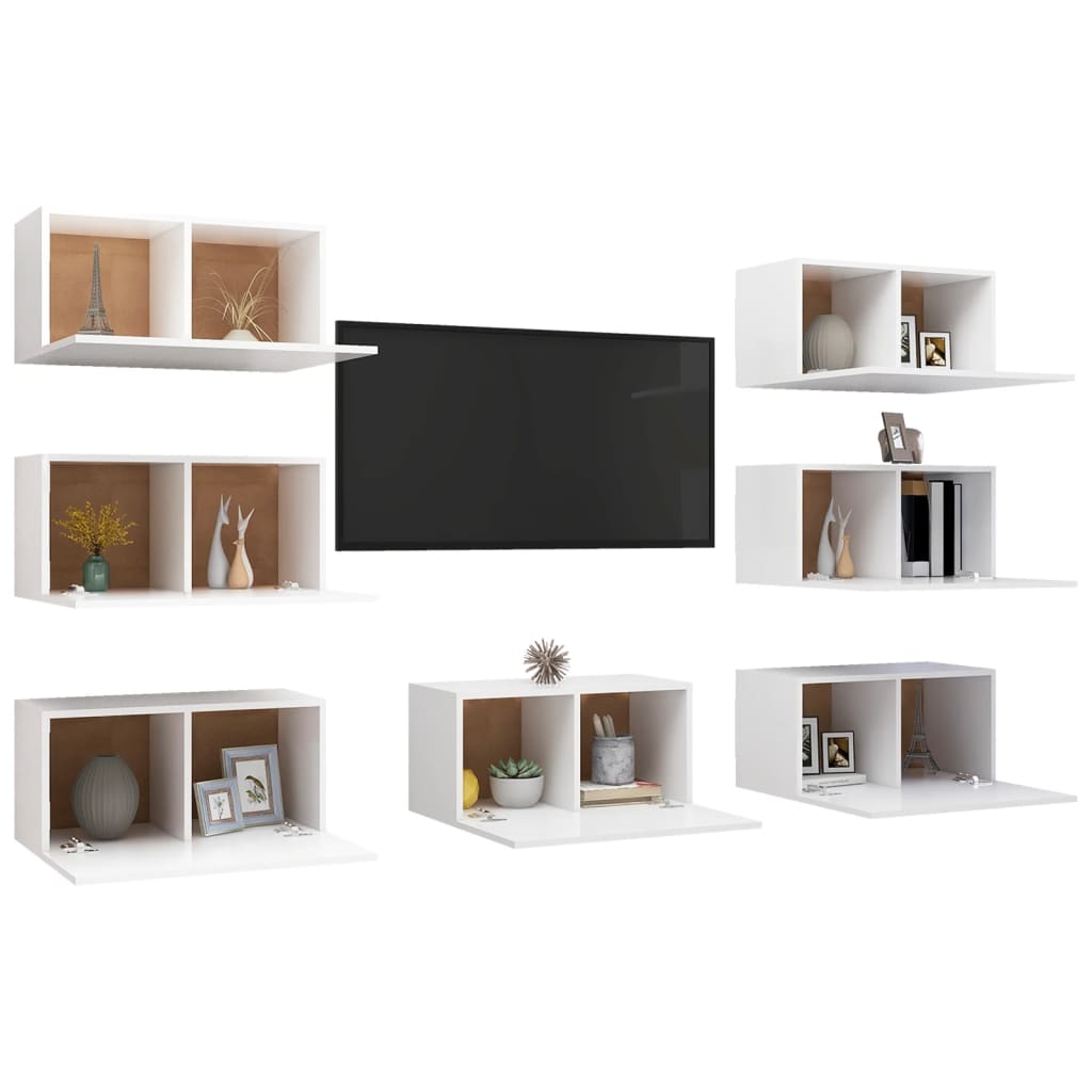 vidaXL Tv-meubelen 7 st 30,5x30x60 cm bewerkt hout wit