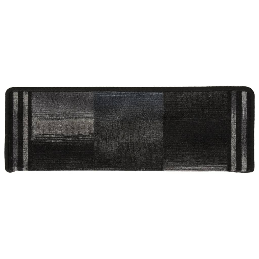 vidaXL Trapmatten zelfklevend 15 st 65x21x4 cm zwart en grijs