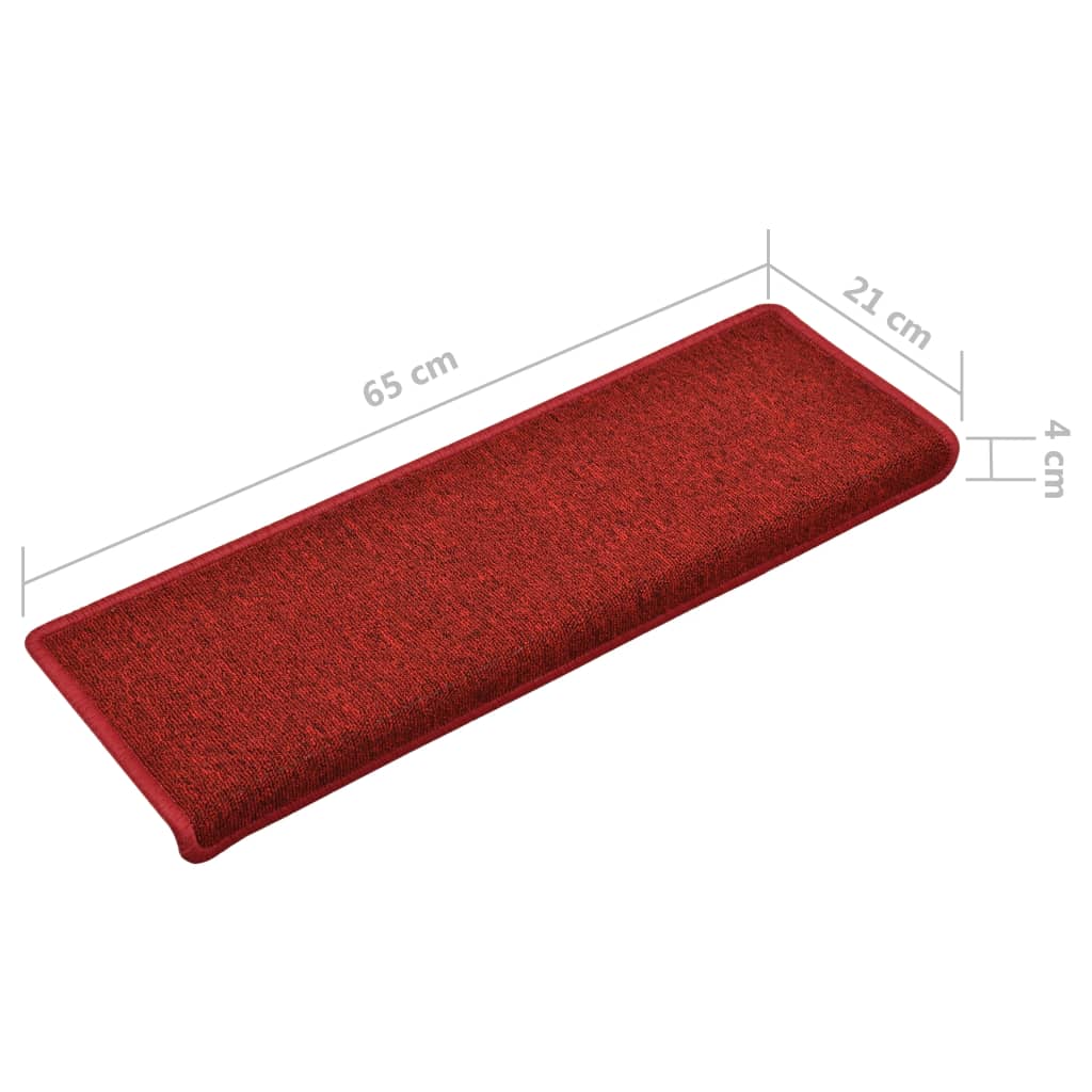 vidaXL Trapmatten 15 st 65x21x4 cm rood