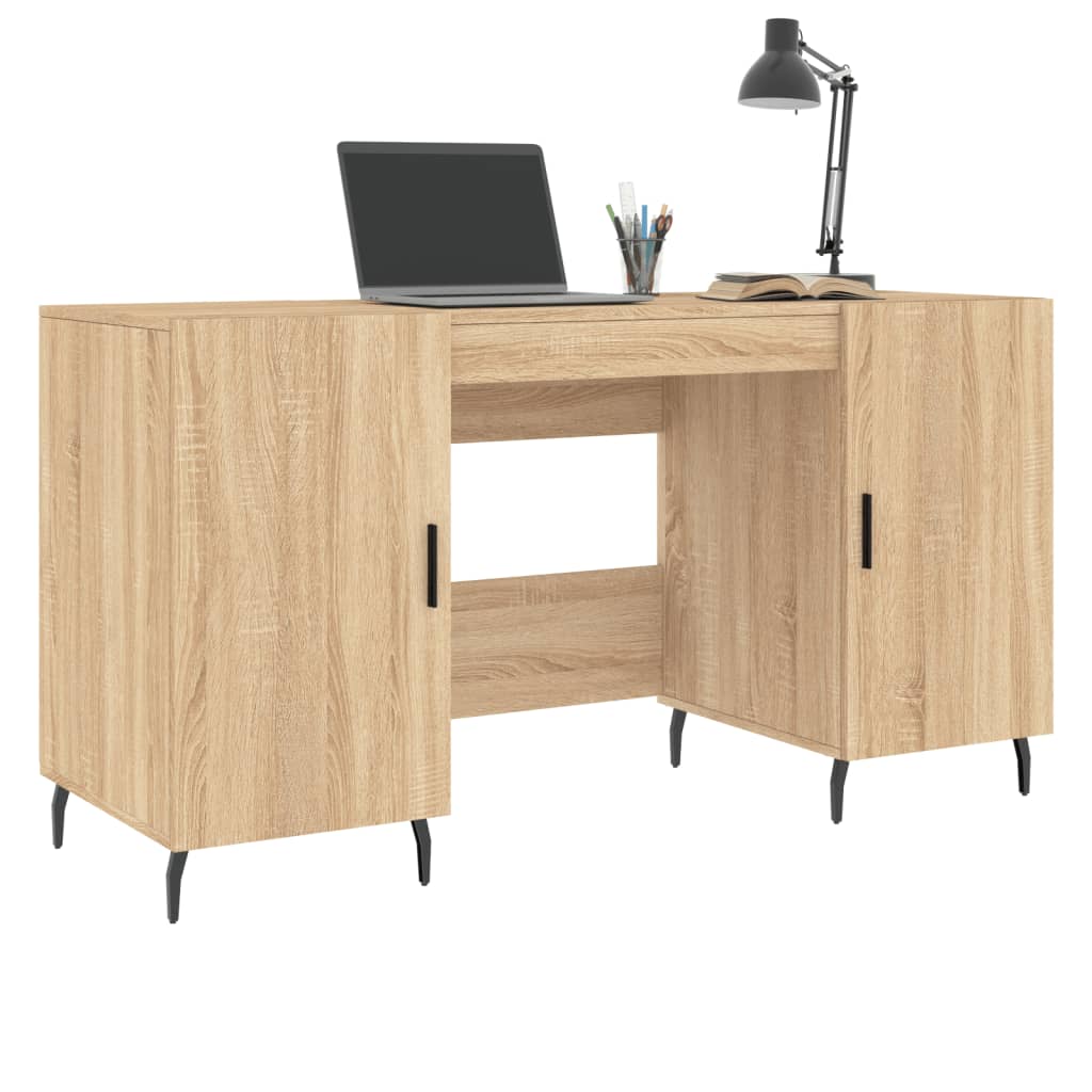 vidaXL Bureau 140x50x75 cm bewerkt hout sonoma eikenkleurig