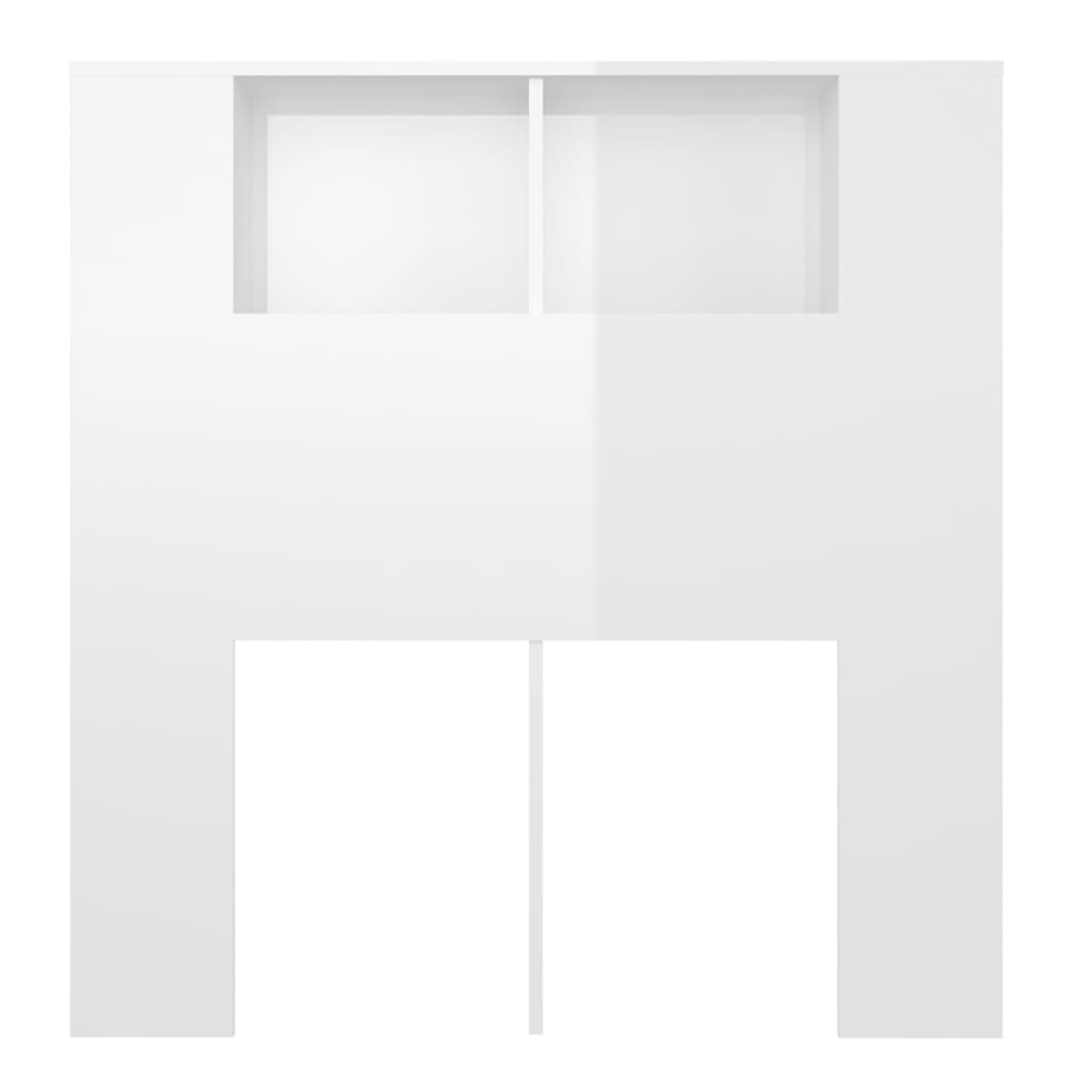 vidaXL Hoofdbordkast 100x18,5x104,5 cm hoogglans wit