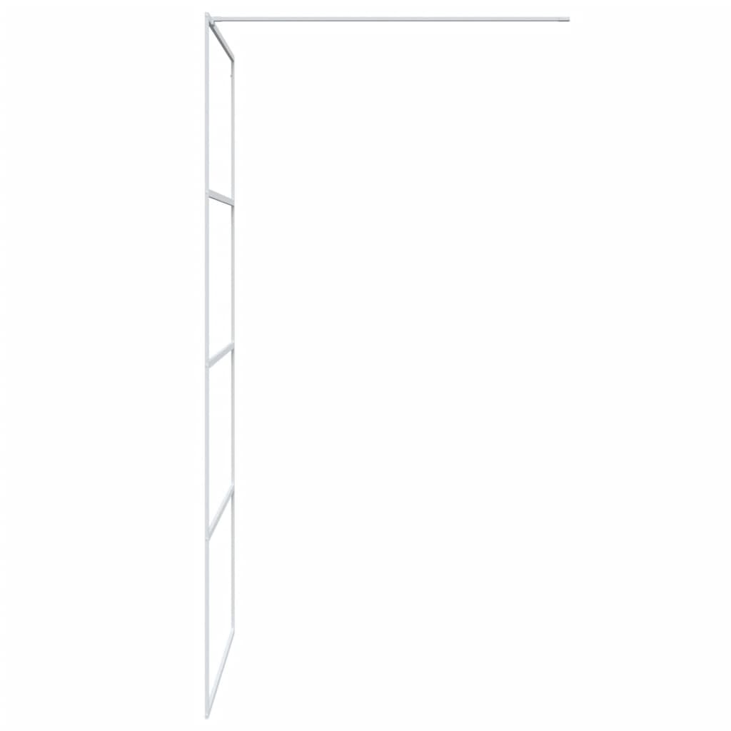vidaXL Inloopdouchewand 100x195 cm transparant ESG-glas wit