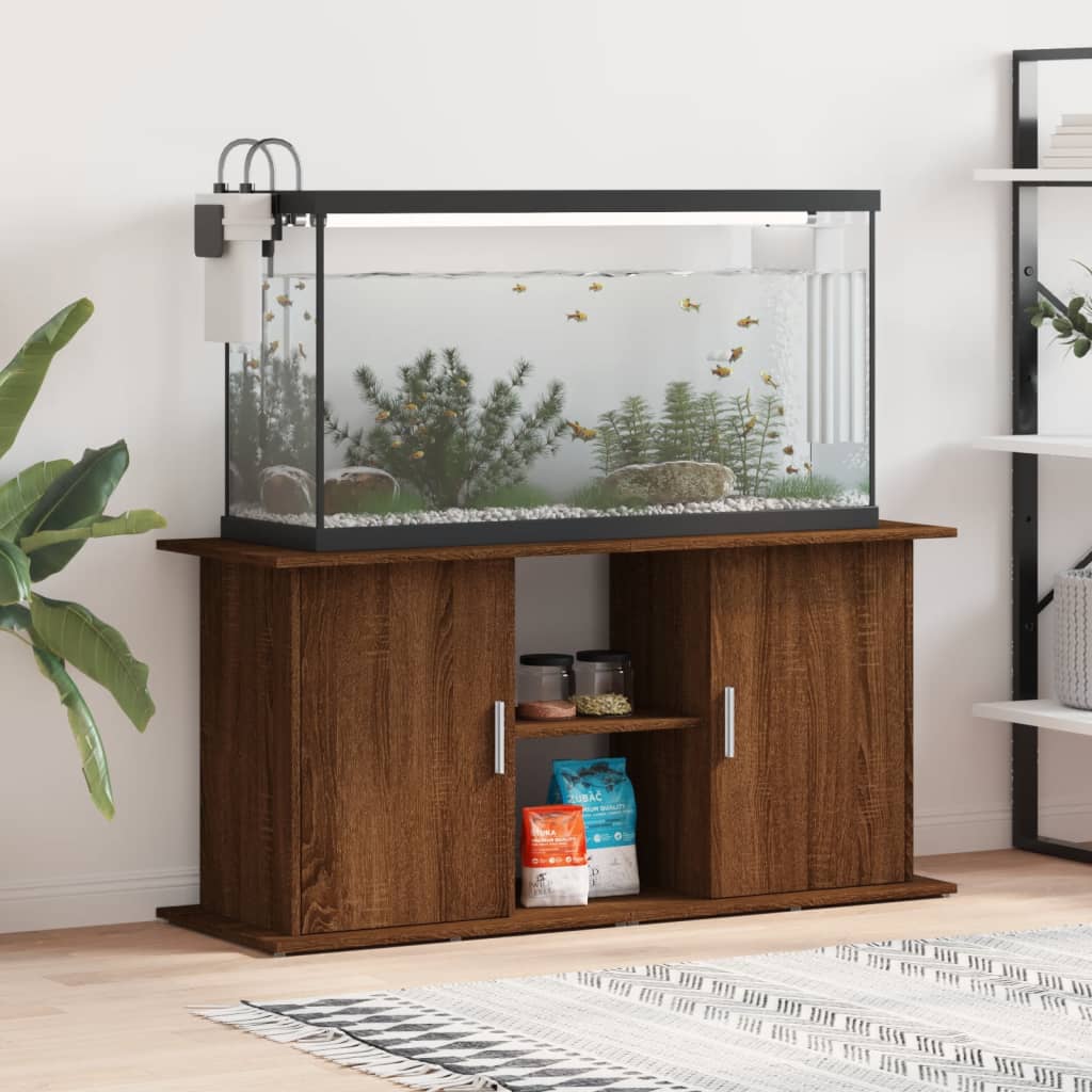 vidaXL Aquariumstandaard 121x41x58 cm bewerkt hout bruin eikenkleur