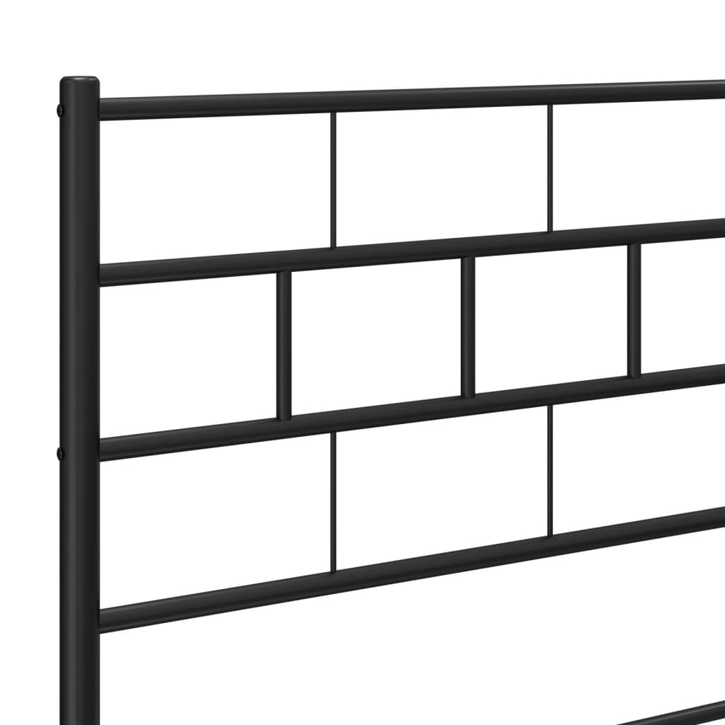 vidaXL Bedframe met hoofdbord metaal zwart 183x213 cm