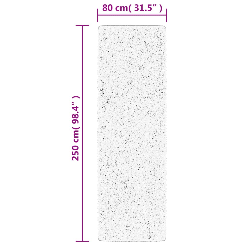 vidaXL Vloerkleed HUARTE laagpolig zacht wasbaar 80x250 cm antraciet