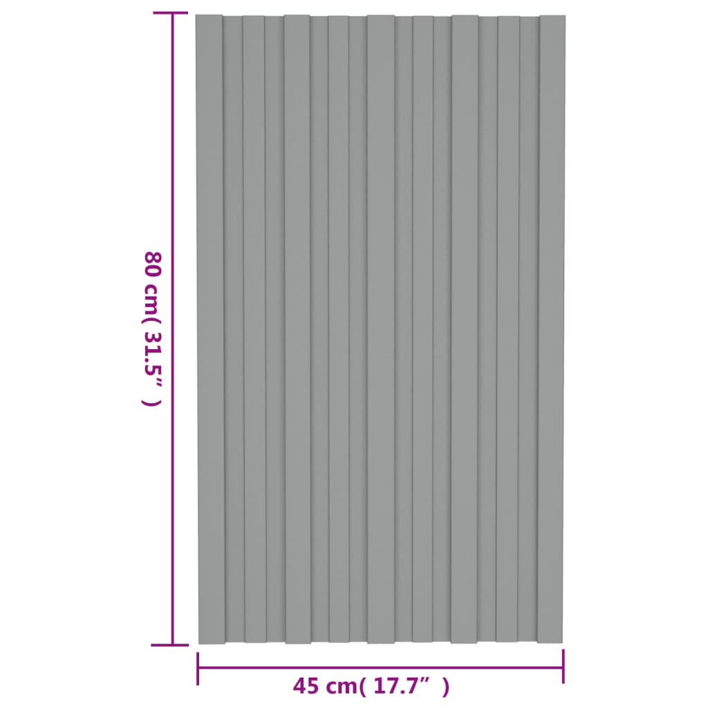 vidaXL Dakpanelen 36 st 80x45 cm gegalvaniseerd staal grijs