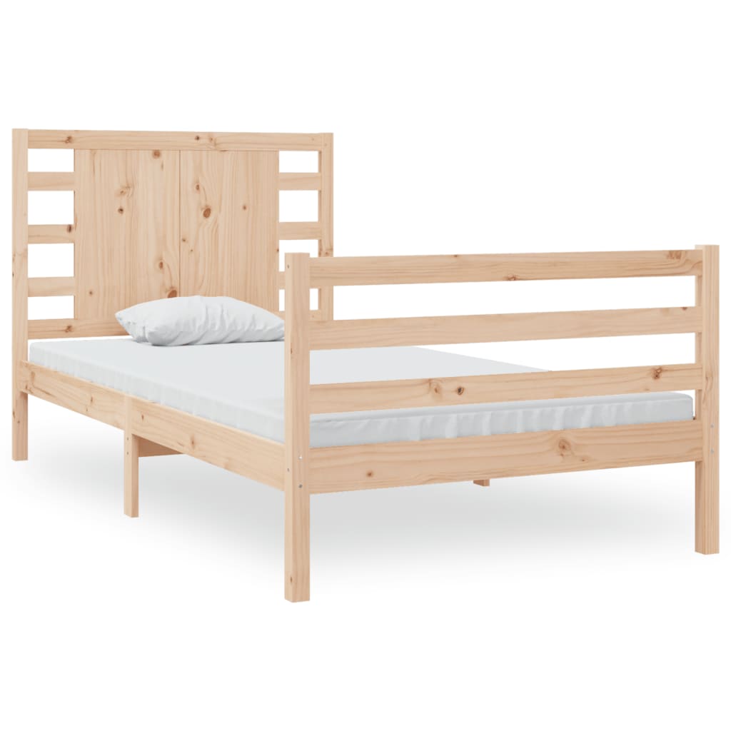 vidaXL Bedframe massief grenenhout zwart 75x190 cm