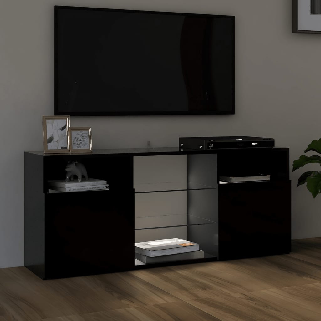 vidaXL Tv-meubel met LED-verlichting 120x30x50 cm zwart