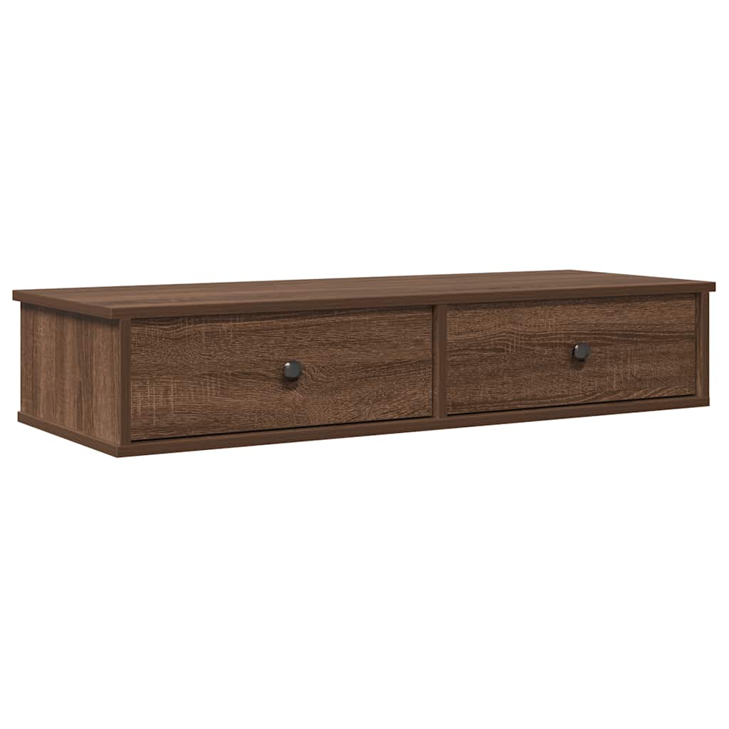 vidaXL Wandschap 75x16x55 cm bewerkt hout zwart eikenkleur