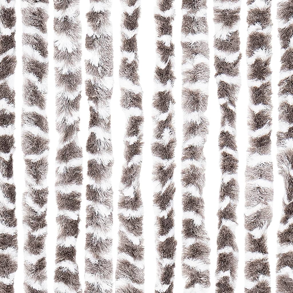 vidaXL Vliegengordijn 56x185 cm chenille taupe en wit
