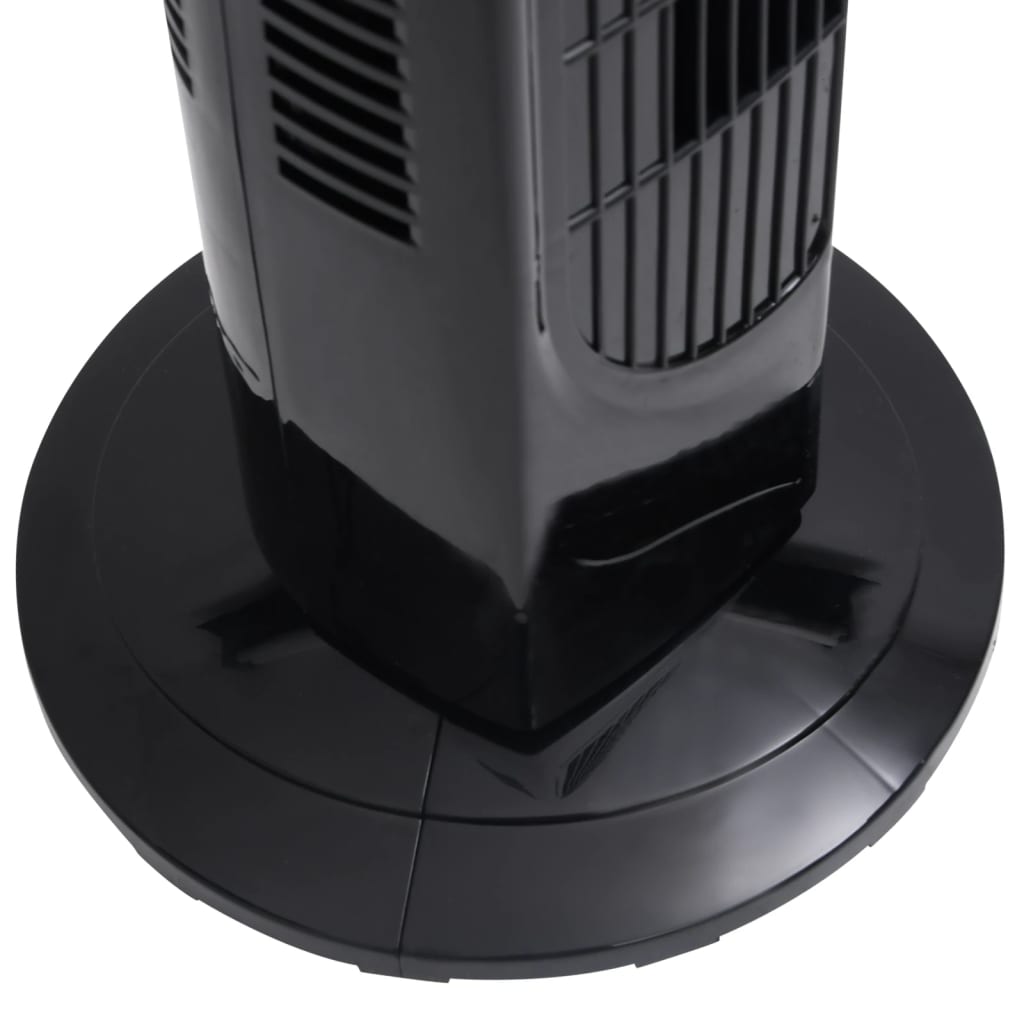 vidaXL Torenventilator met afstandsbediening en timer ø24x80 cm zwart