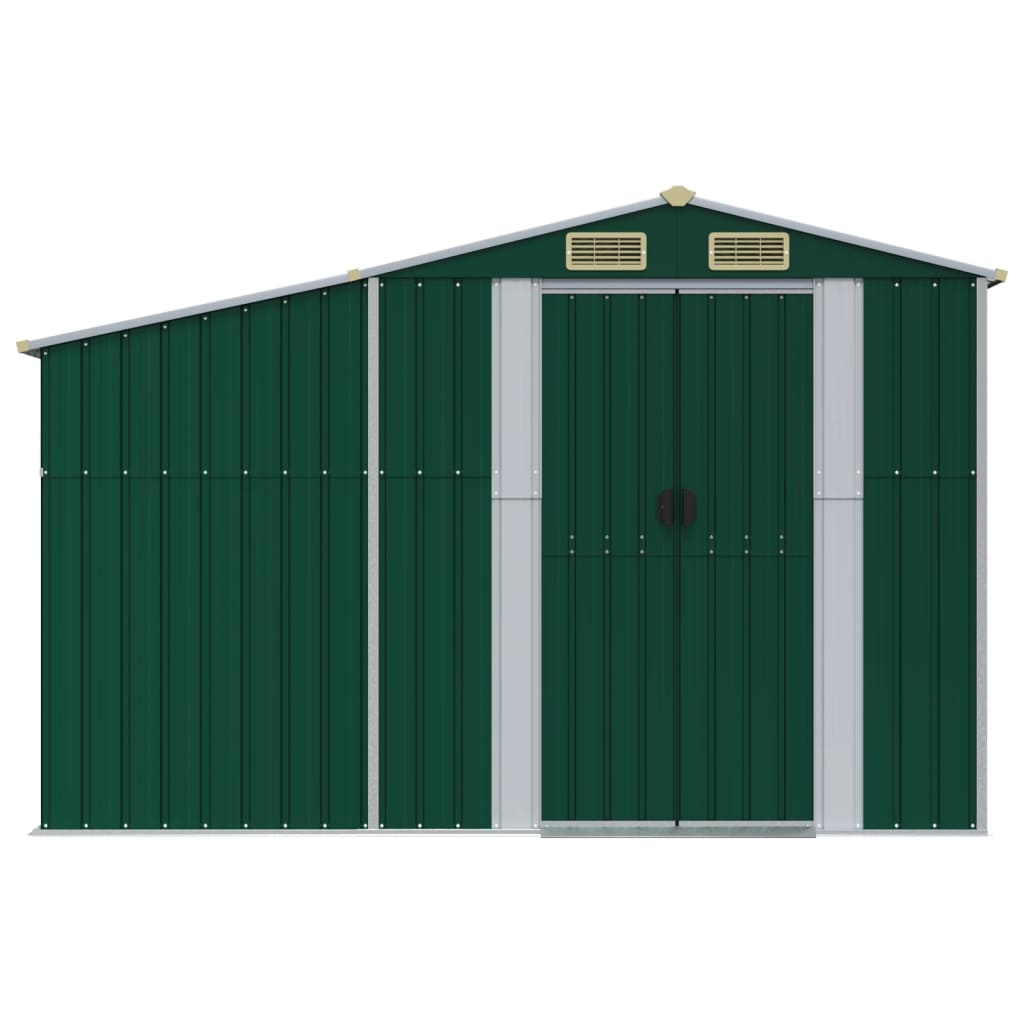 vidaXL Tuinschuur 277x192,5x179 cm gegalvaniseerd staal groen