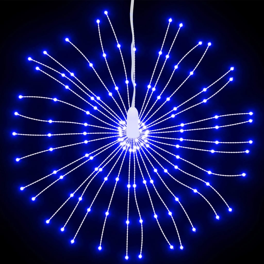 vidaXL Kerstverlichting vuurwerk 2 st 140 blauwe LED's 17 cm