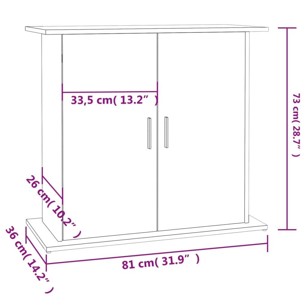 vidaXL Aquariumstandaard 81x36x73 cm bewerkt hout zwart