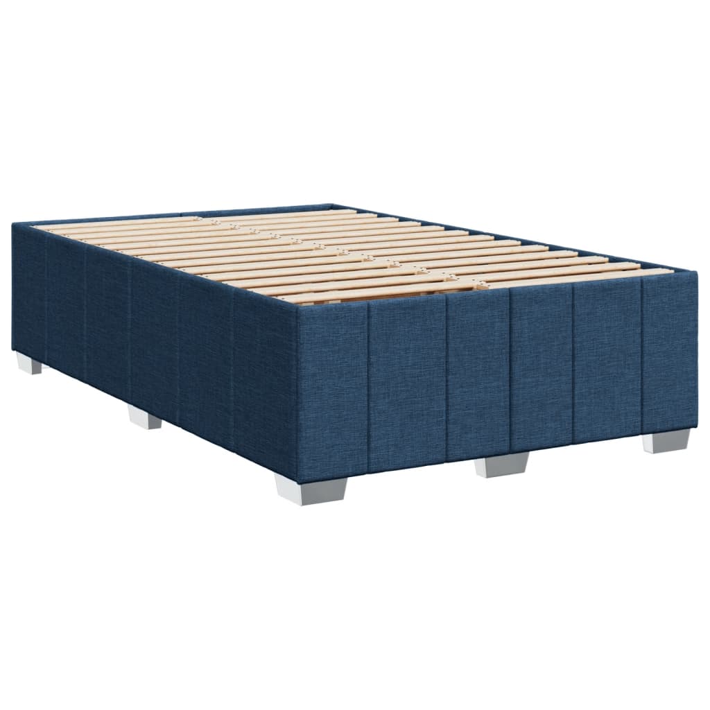 vidaXL Boxspring met matras stof blauw 120x200 cm