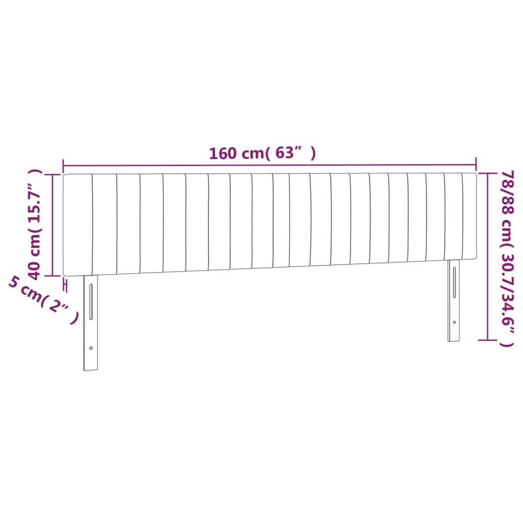 vidaXL Hoofdbord LED 160x5x78/88 cm stof taupe