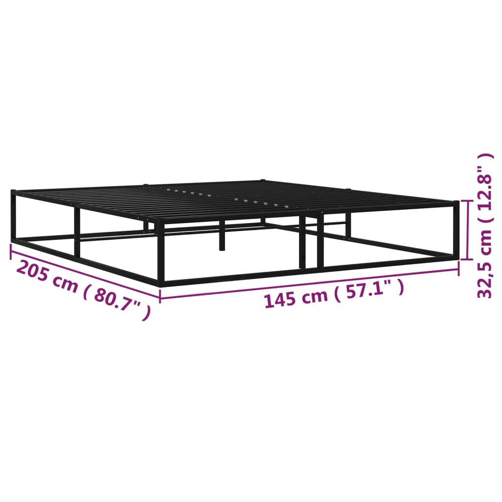 vidaXL Bedframe metaal zwart 140x200 cm