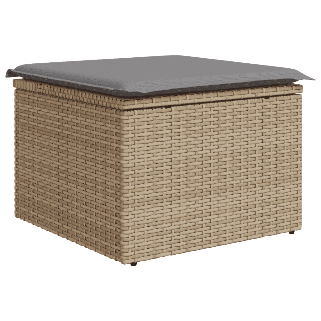 vidaXL 11-delige Loungeset met kussens poly rattan gemengd beige