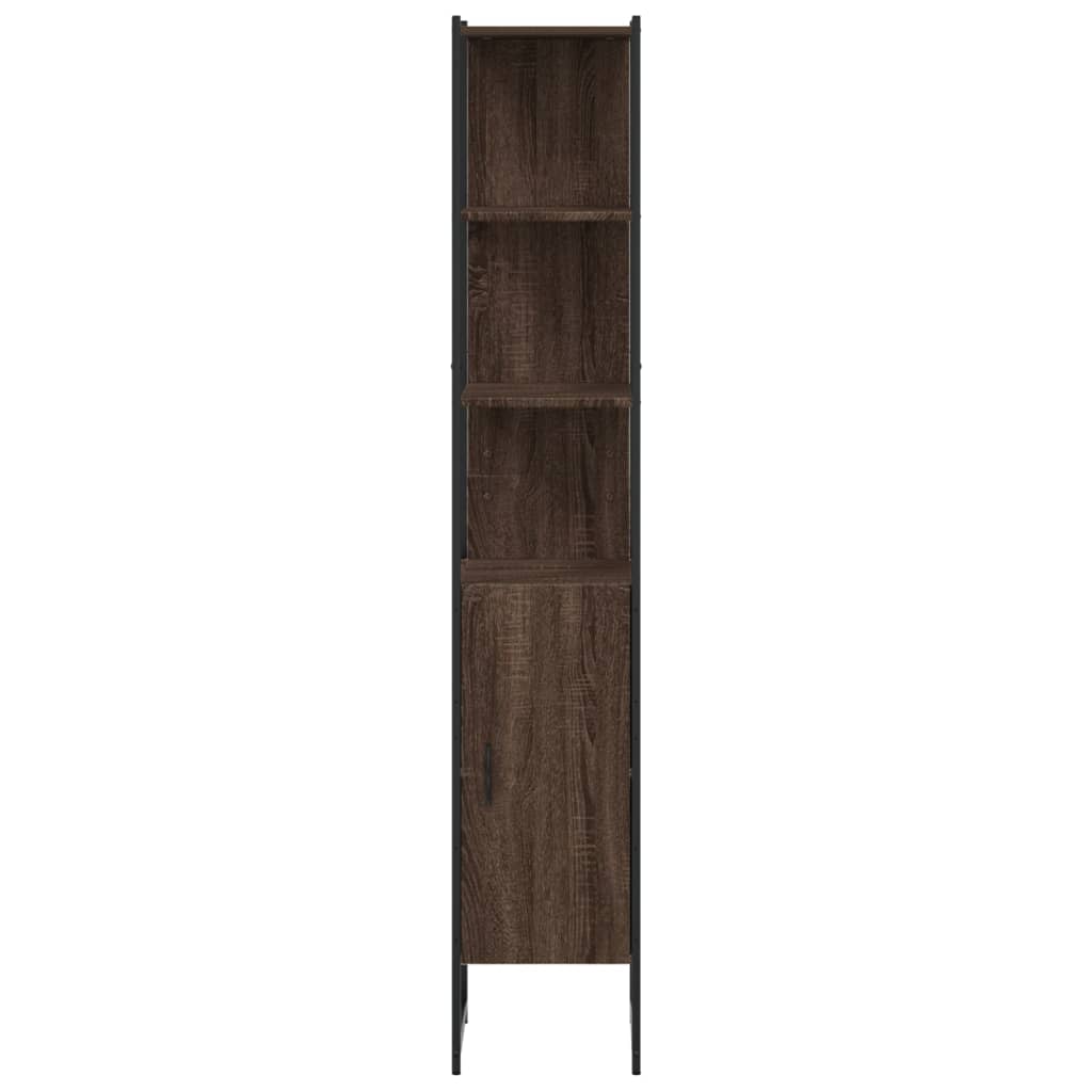 vidaXL Badkamerkast 33x33x185,5 cm bewerkt hout bruin eikenkleurig