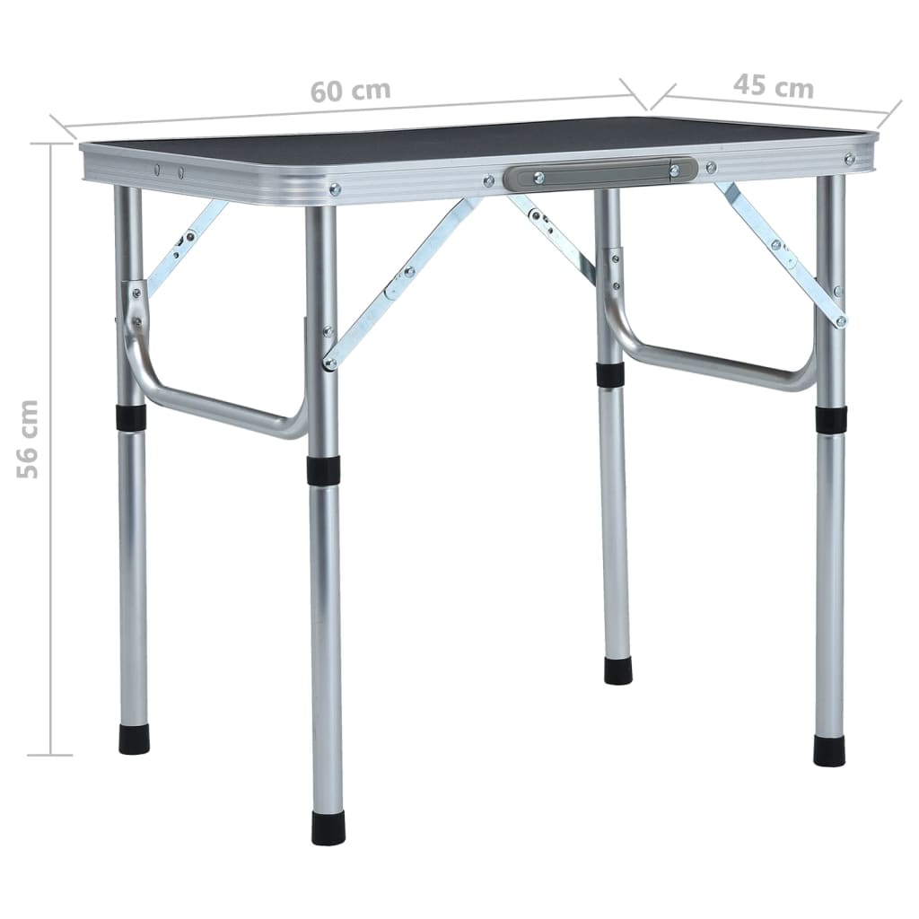 Campingtafel inklapbaar 180x60 cm aluminium grijs