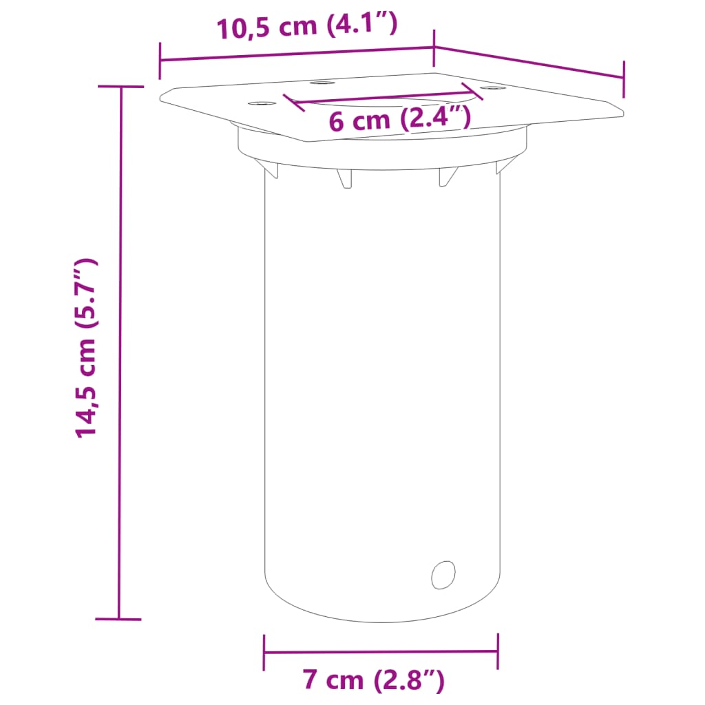 vidaXL Buitengrondverlichting vierkant 10,5x10,5 cm aluminium zwart