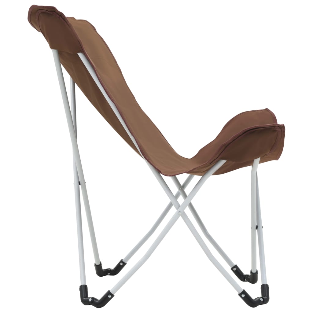 vidaXL Vlinderstoelen inklapbaar bruin 2 st