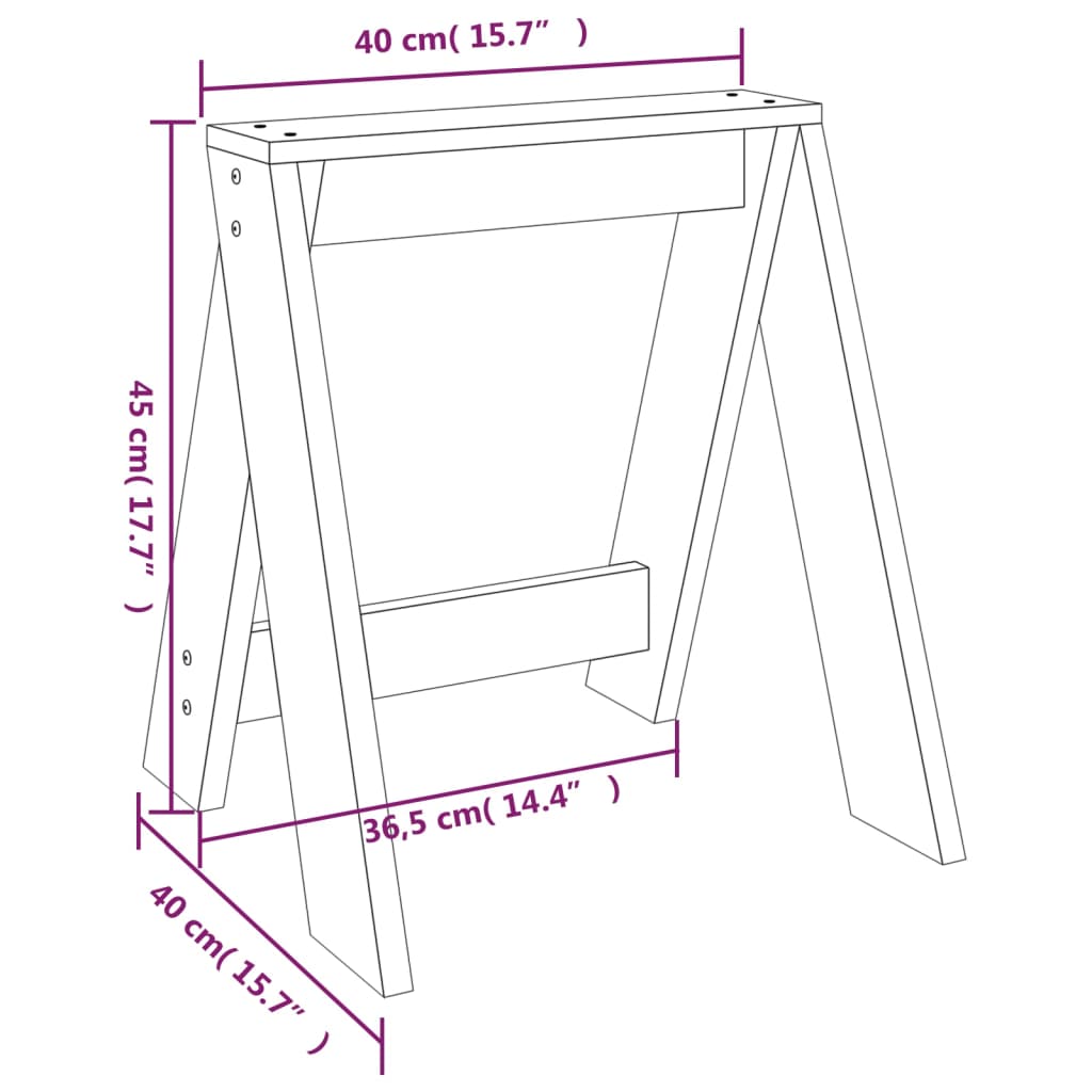 vidaXL Krukken 2 st 40x40x45 cm massief grenenhout