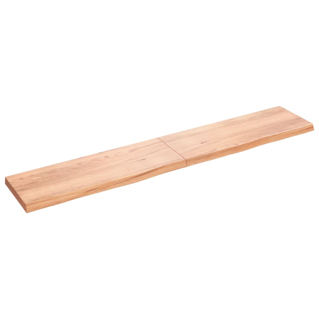 vidaXL Wastafelblad 220x40x(2-6) cm behandeld massief hout lichtbruin