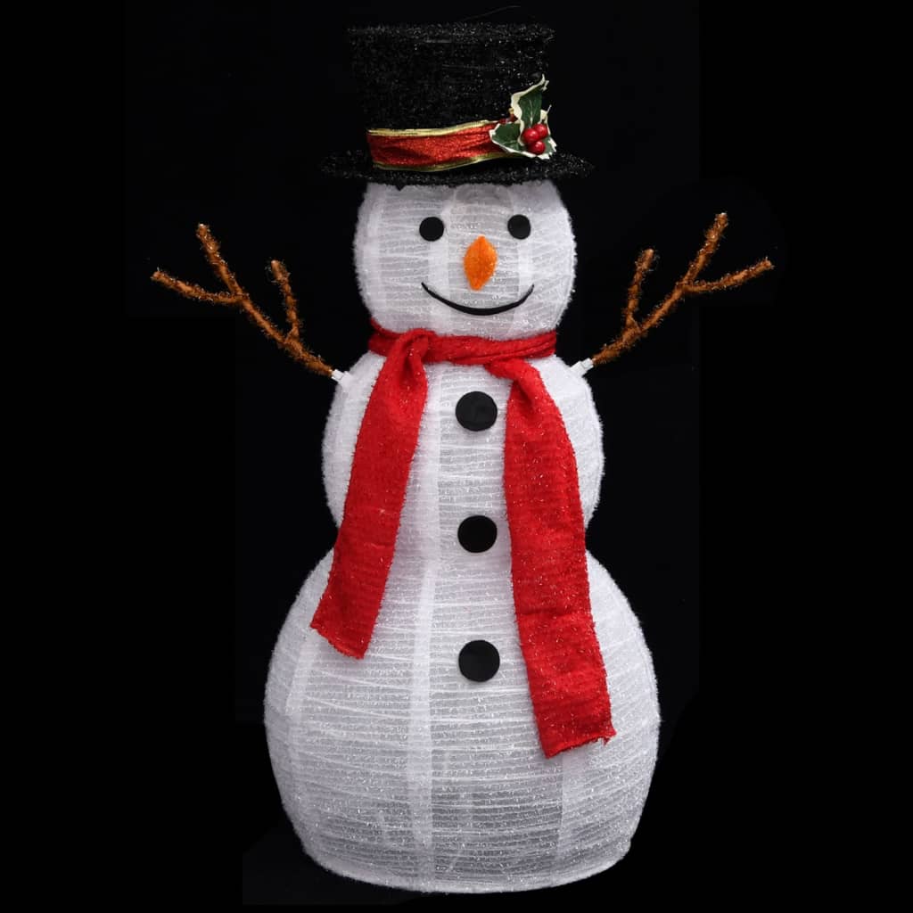 vidaXL Decoratieve sneeuwpop LED 60 cm luxe stof