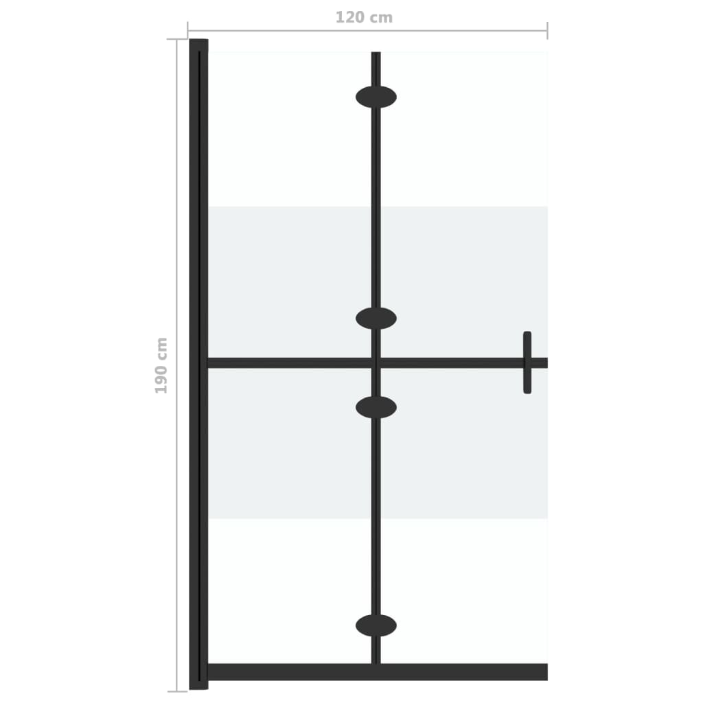 vidaXL Inloopdouchewand inklapbaar 120x190 cm ESG-glas halfmat