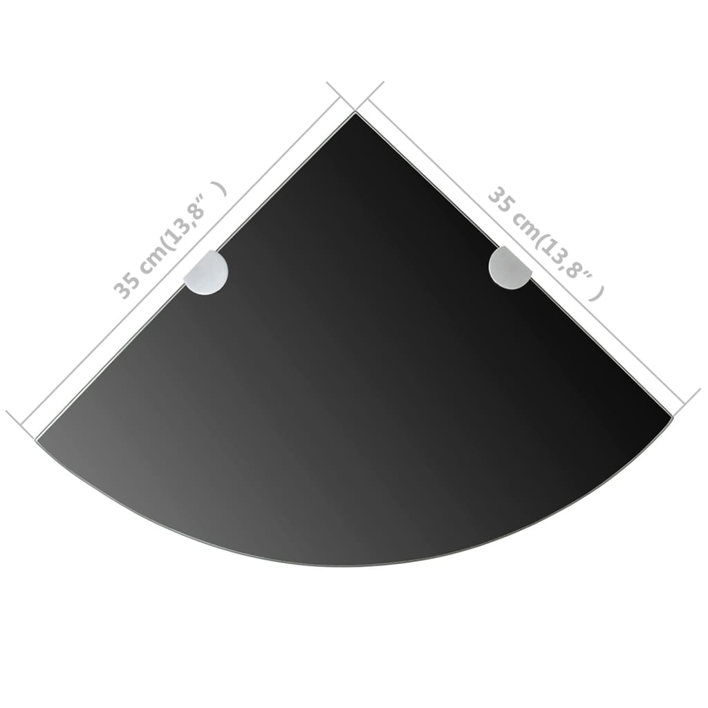 vidaXL Hoekschap met chromen dragers zwart 35x35 cm glas