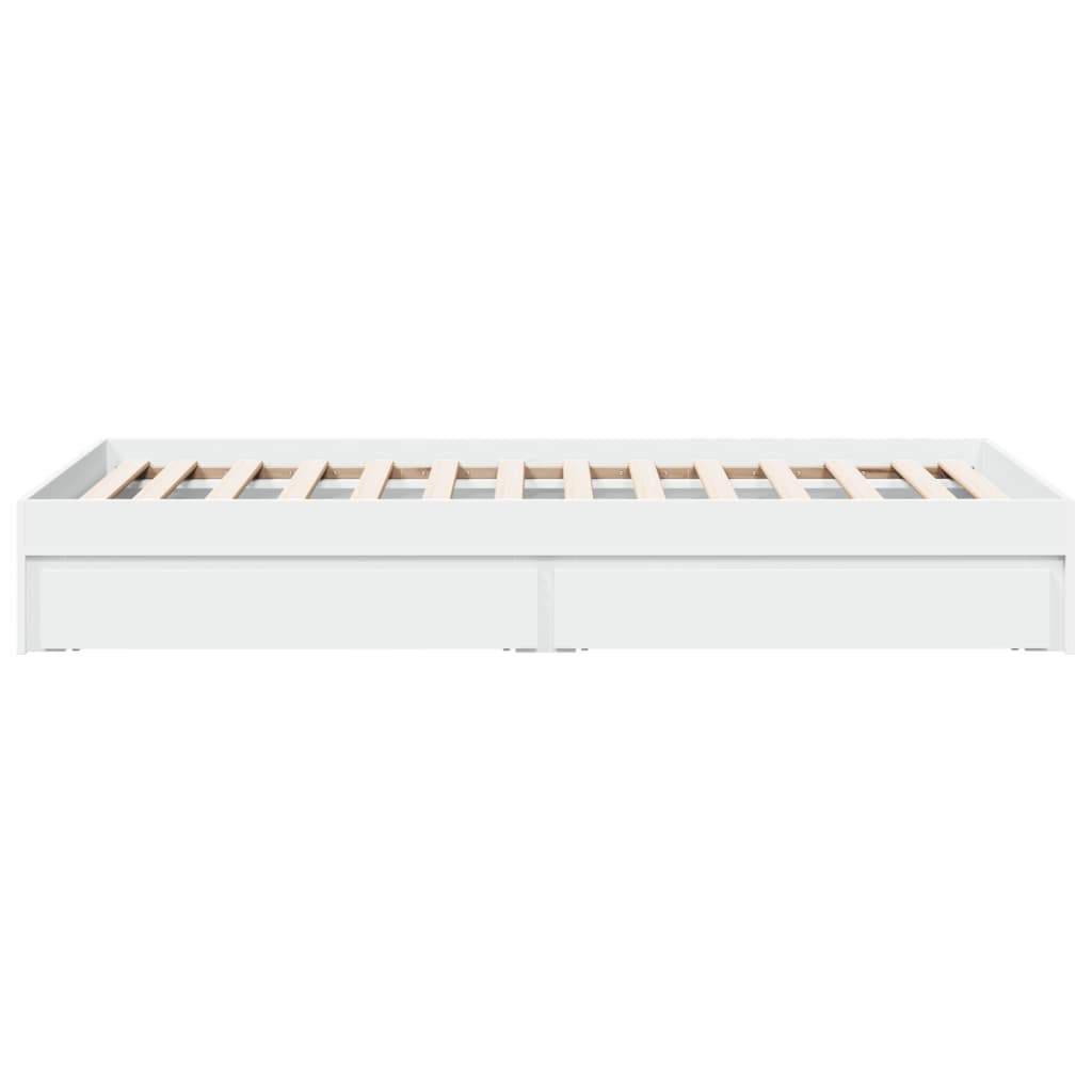 vidaXL Bedframe met lades bewerkt hout wit 75x190 cm