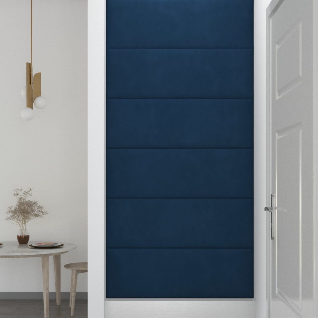 vidaXL Wandpanelen 12 st 3,24 m² 90x30 cm fluweel blauw