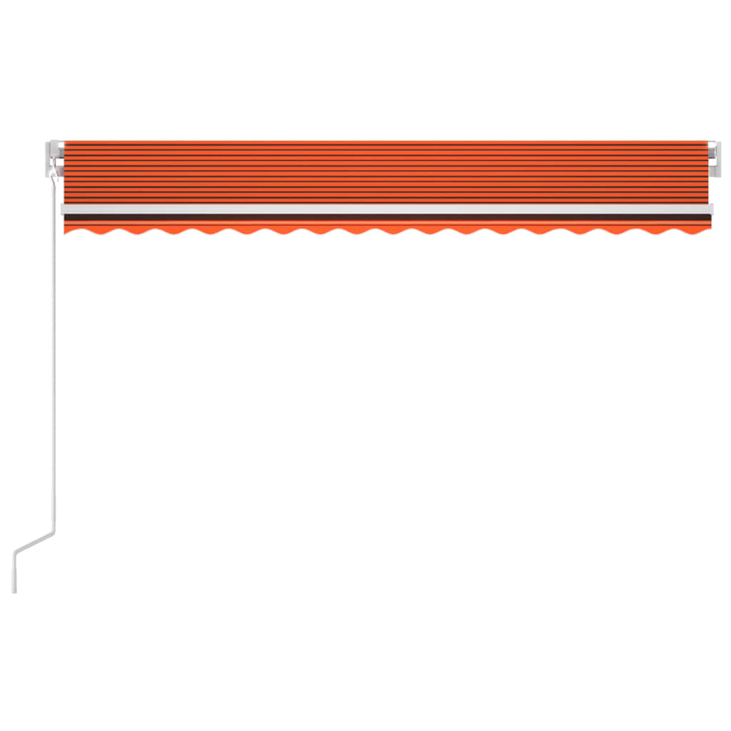 vidaXL Luifel automatisch met LED windsensor 400x300 cm oranje bruin