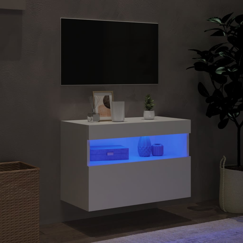 vidaXL Tv-wandmeubel met LED-verlichting 60x30x40 cm wit