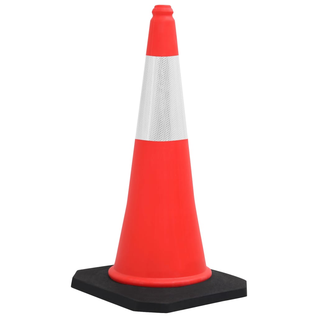6 stuks reflecterende verkeerskegels, weerbestendig, vierkante basis 6 stuks reflecterende verkeerskegels, weerbestendig, vierkante basis