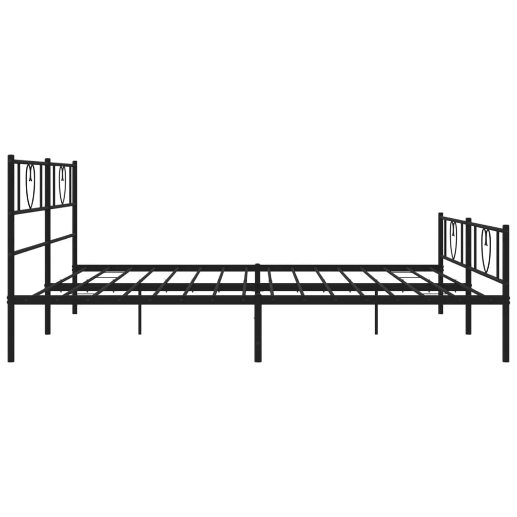 vidaXL Bedframe met hoofd- en voeteneinde metaal zwart 180x200 cm