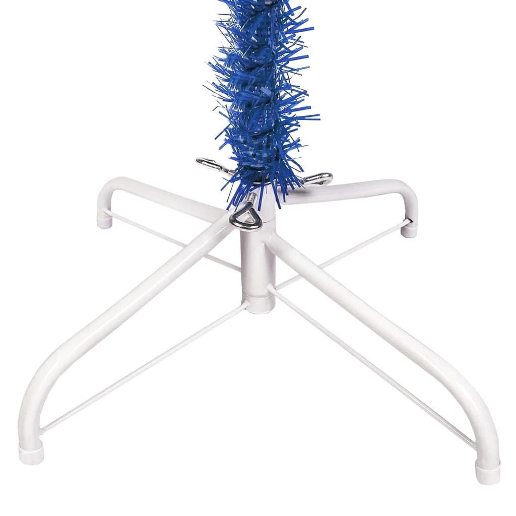 vidaXL Kerstboom met LED's en kerstballen smal 150 cm blauw