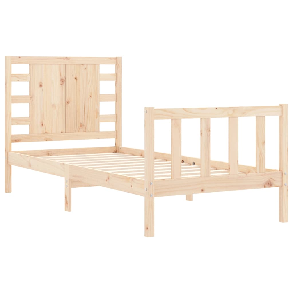 vidaXL Bedframe met hoofdbord massief hout