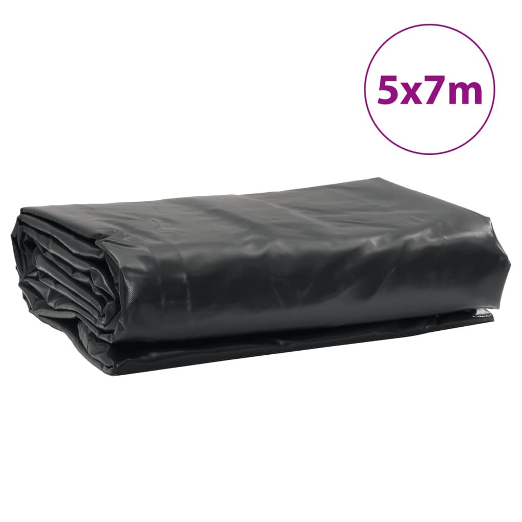 vidaXL Dekzeil 650 g/m² 5x7 m zwart