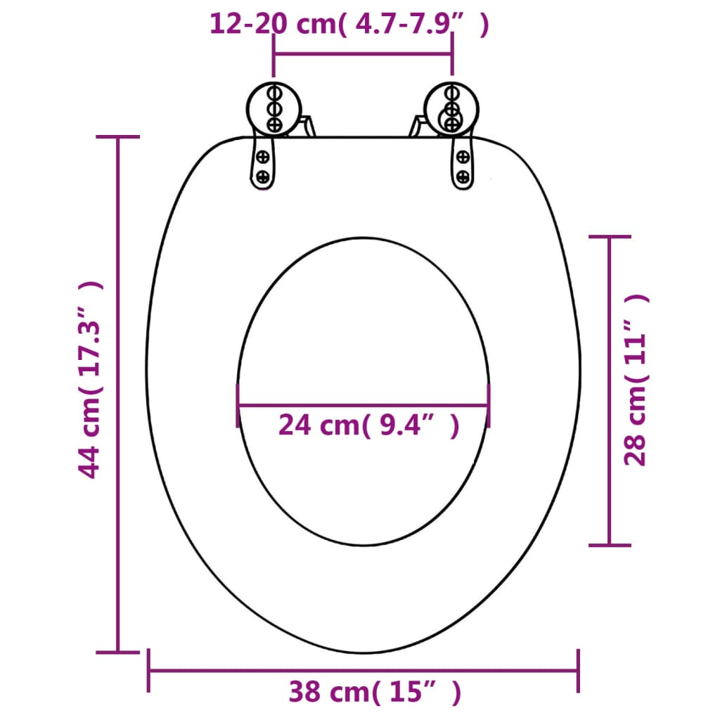 Toiletbril van MDF met New York dessin