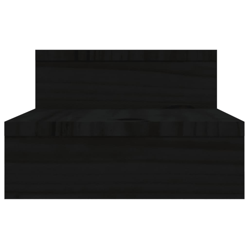 vidaXL Monitorstandaard (52-101)x22x14 cm massief grenenhout zwart