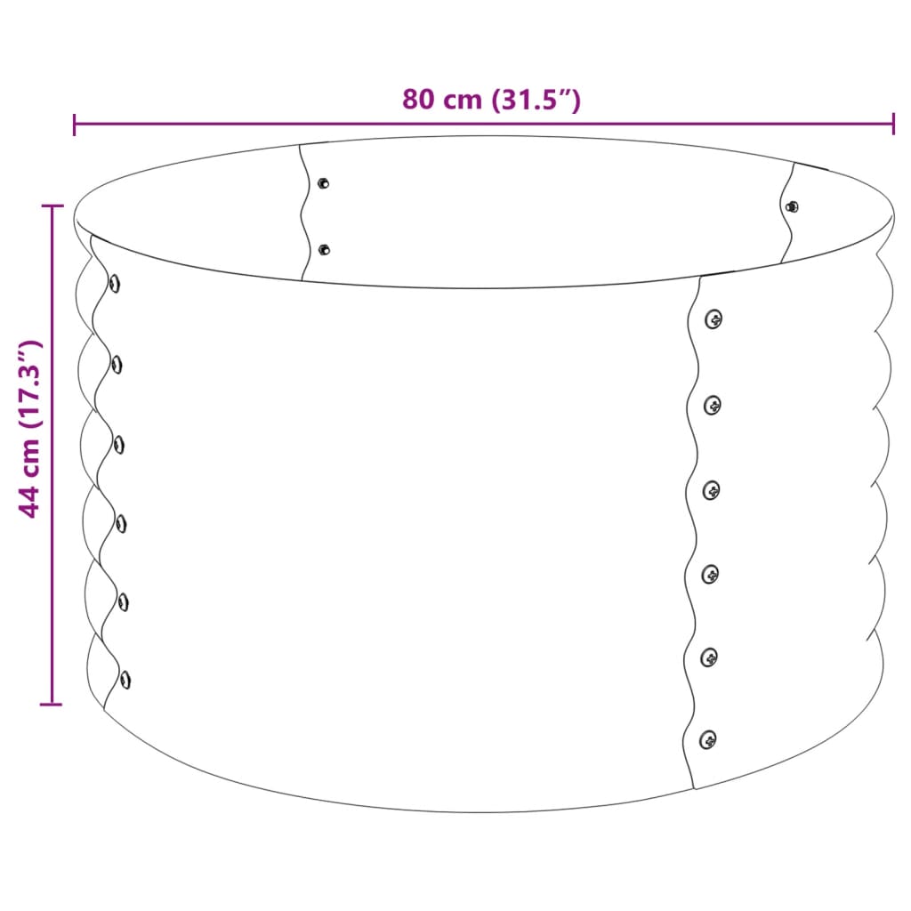 vidaXL Plantenbak verhoogd 80x80x44 cm gegalvaniseerd staal zilver