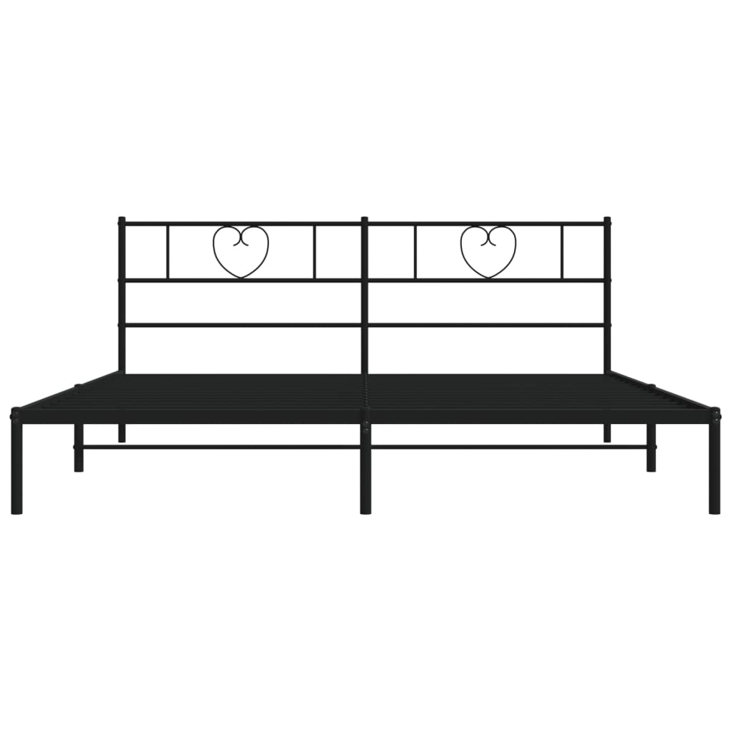 vidaXL Bedframe met hoofdbord metaal zwart 193x203 cm