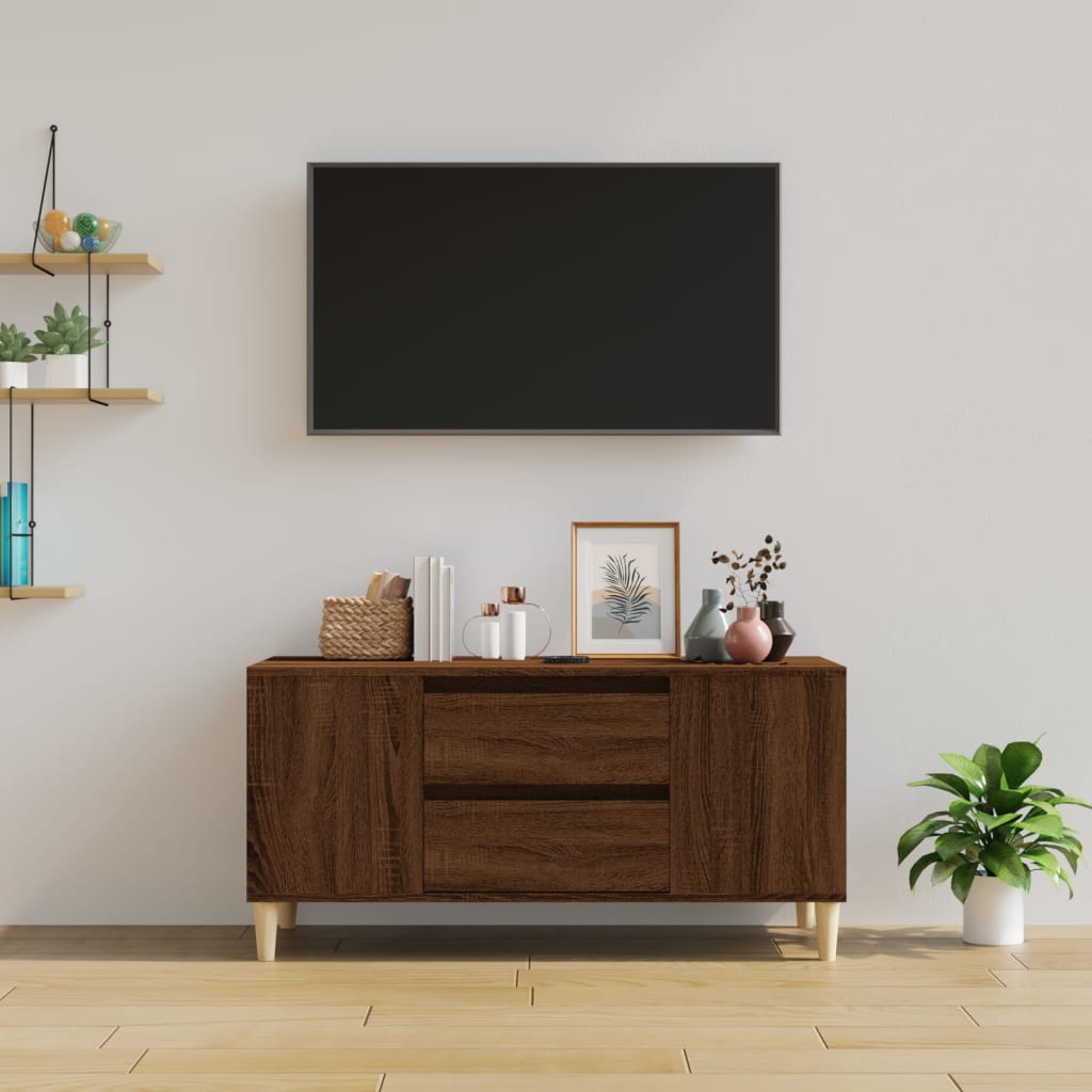 vidaXL Tv-meubel 102x44,5x50 cm bewerkt hout bruin eikenkleur