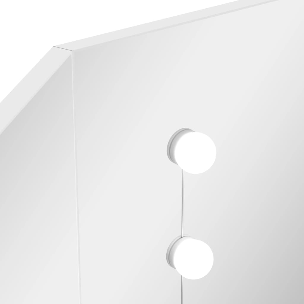 vidaXL Hoekkaptafel met LED-verlichting wit