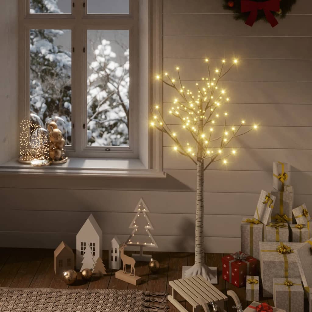 vidaXL Kerstboom wilg met 120 warmwitte LED's binnen en buiten 1,2 m