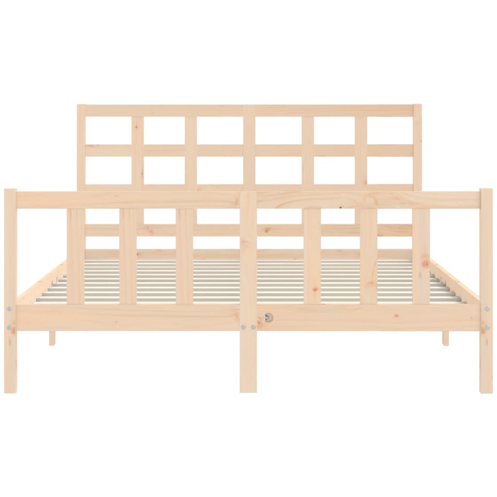 vidaXL Bedframe met hoofdbord massief hout