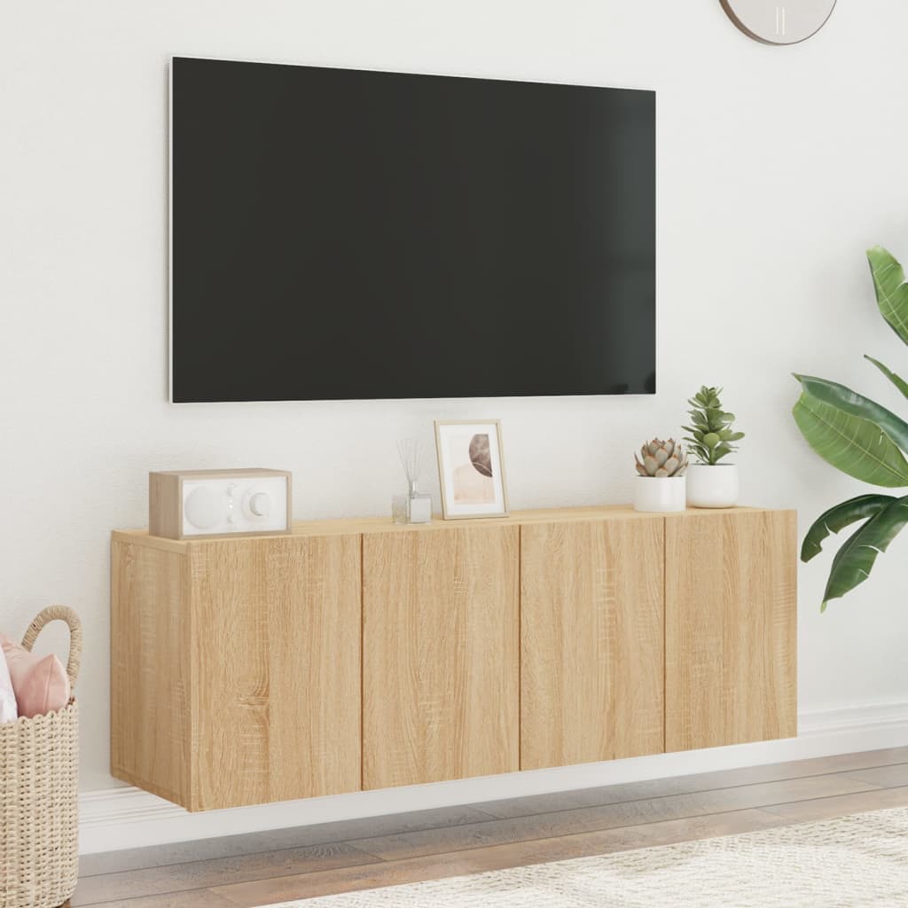 vidaXL Tv-meubels 2 st wandgemonteerd 60x30x41 cm sonoma eikenkleurig
